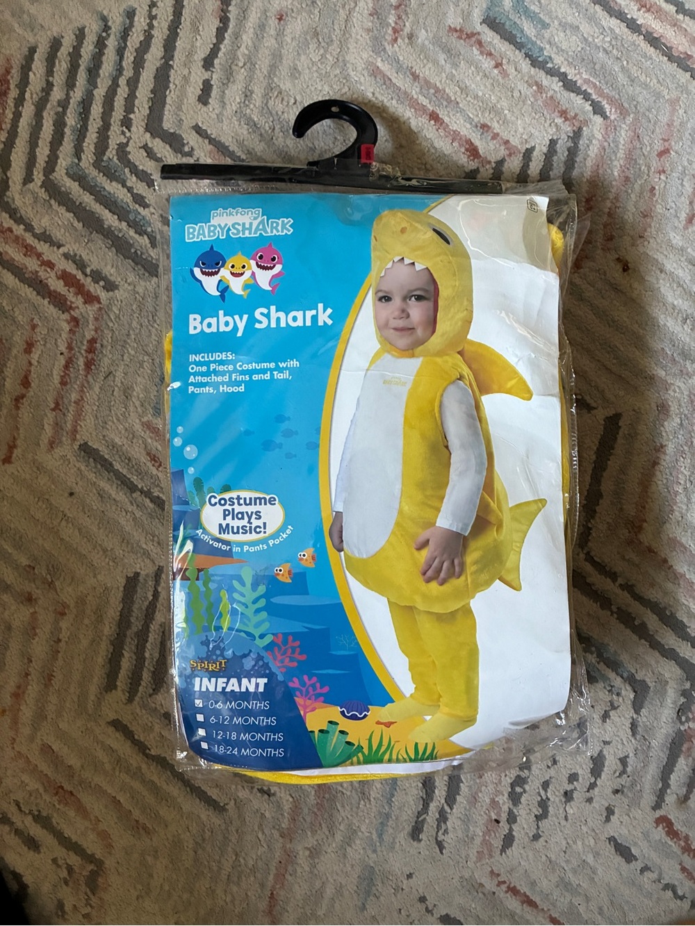 Baby Shark 0-6M Costume - Plays Music